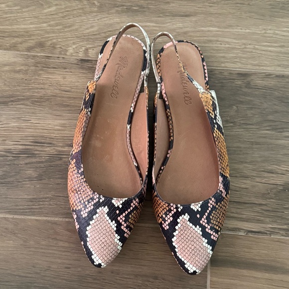 MADEWELL Margo Snakeskin Slingback Mule Flats - Picture 4 of 7